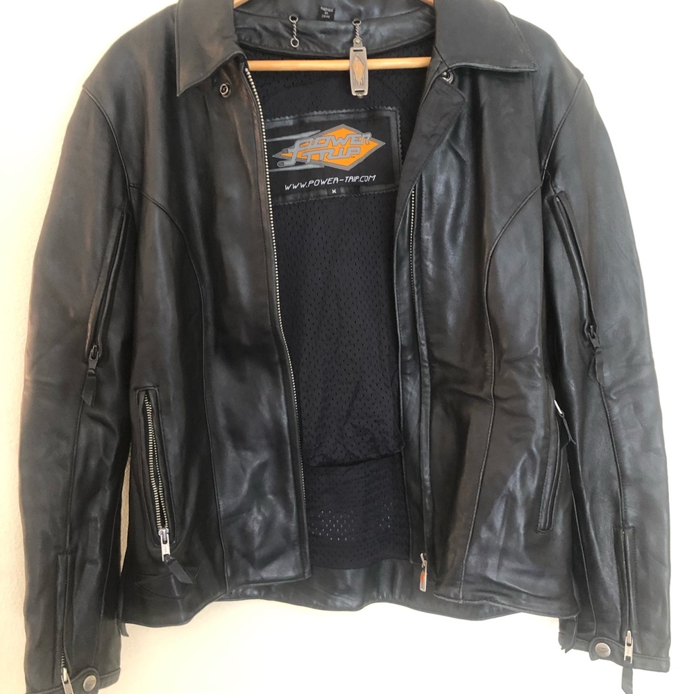 Womens Medium Power Trip Motorcycle Leather Jacket